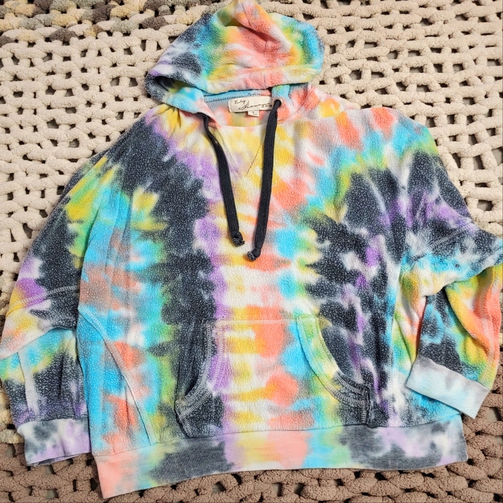 Ladies Vintage Havana Tie Dye Hoodie